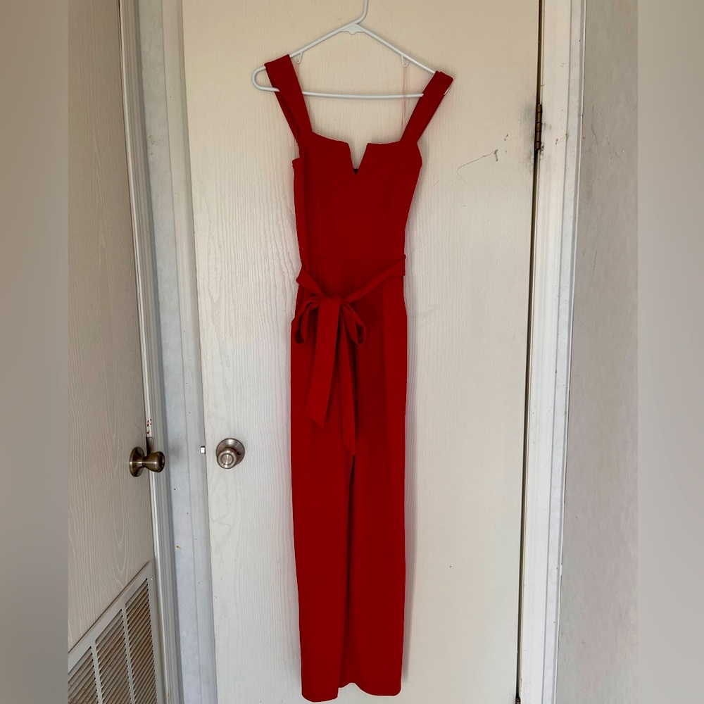 Formal, red jumpsuit